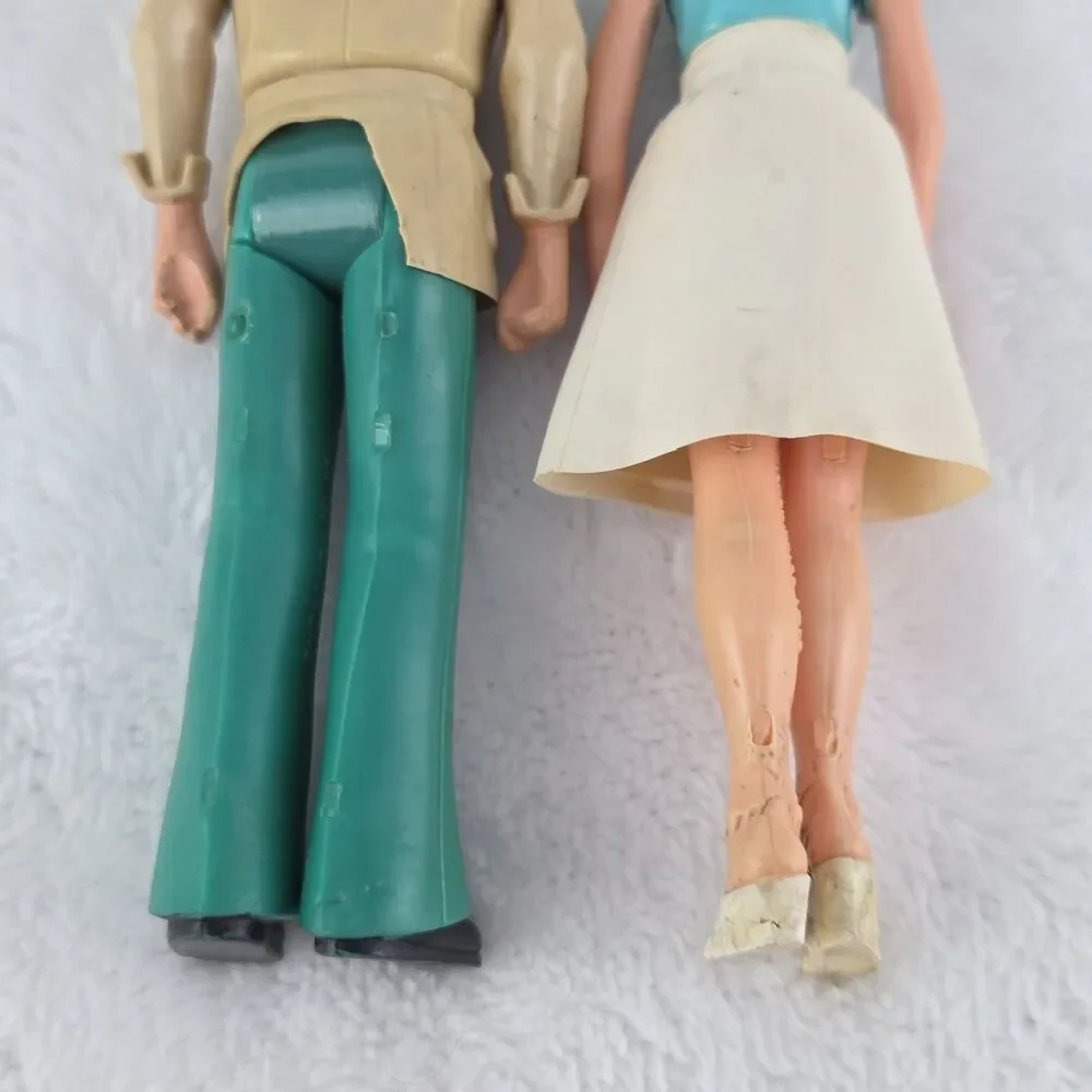 Vintage 1970s Fisher Price Dollhouse Mom Dad Collie Dog Hong Kong Lot